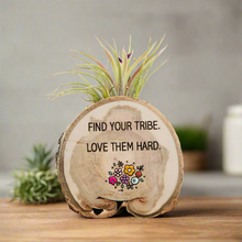 Load image into Gallery viewer, Find Your Tribe Medium Wood Round Magnet (Air Plant Magnet) - littlelightcollective