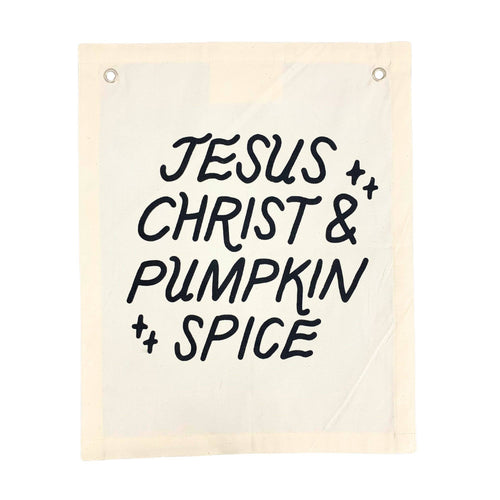 Jesus christ and pumpkin spice banner