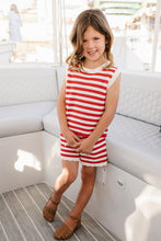 Load image into Gallery viewer, Red Stripe Knit Short Tank Set