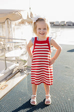 Load image into Gallery viewer, Red Stripe Knit Cover-Up Dress