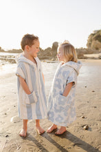 Load image into Gallery viewer, Seaside Stripe Zip-Up Organic Cotton Beach Poncho