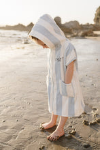 Load image into Gallery viewer, Seaside Stripe Zip-Up Organic Cotton Beach Poncho