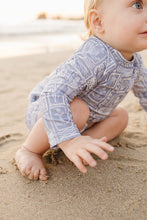 Load image into Gallery viewer, Blue Beach Long Sleeve Swim Set