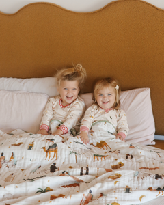 Nativity Oversized Muslin Quilt | Christmas Blanket - littlelightcollective