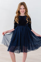 Load image into Gallery viewer, Light Navy Velvet Tutu Dress - littlelightcollective