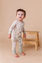 Load image into Gallery viewer, Bamboo One Piece Zip Pajama - Animal ABC - littlelightcollective