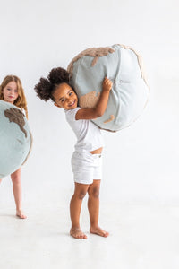 Pre-Order World Map Pouf- Earth - littlelightcollective