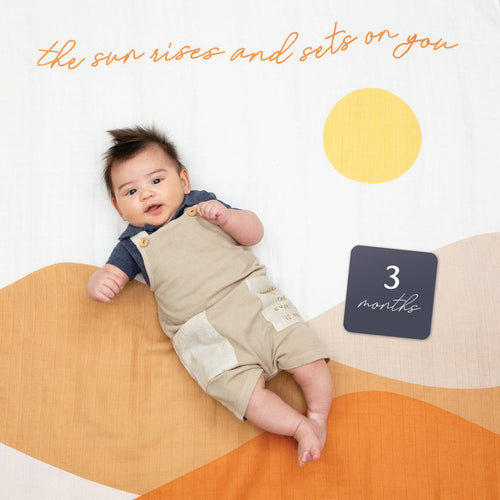 Baby's 1st Year Swaddle & Milestone Cards - Sunrise - littlelightcollective