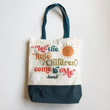 Load image into Gallery viewer, Christian Canvas Tote Bag – “Let the Children Come to Me"