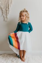 Load image into Gallery viewer, Pre-Order Fall Rainbow Dress - Teal - littlelightcollective