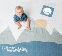 Load image into Gallery viewer, Baby&#39;s 1st Year Swaddle &amp; Milestone Cards - Move Mountains - littlelightcollective