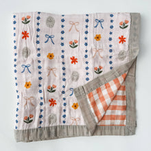 Load image into Gallery viewer, Catholic Girly Bows Luxury Double Sided Muslin Catholic Blanket