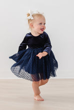 Load image into Gallery viewer, Light Navy Velvet Tutu Dress - littlelightcollective