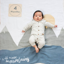Load image into Gallery viewer, Baby&#39;s 1st Year Swaddle &amp; Milestone Cards - Move Mountains - littlelightcollective