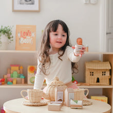 Load image into Gallery viewer, 10 Piece Vegan Wooden Play Food Set (Almond + Oat Milk) - littlelightcollective