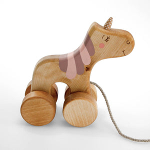 Friendly Toys - Pull Toy Unicorn - littlelightcollective