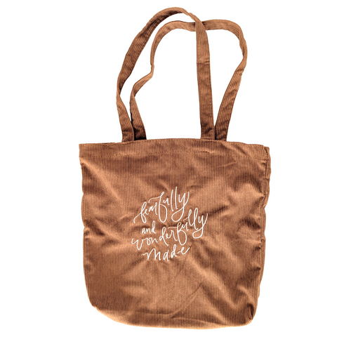 Wonderfully Made Corduroy Tote Bag