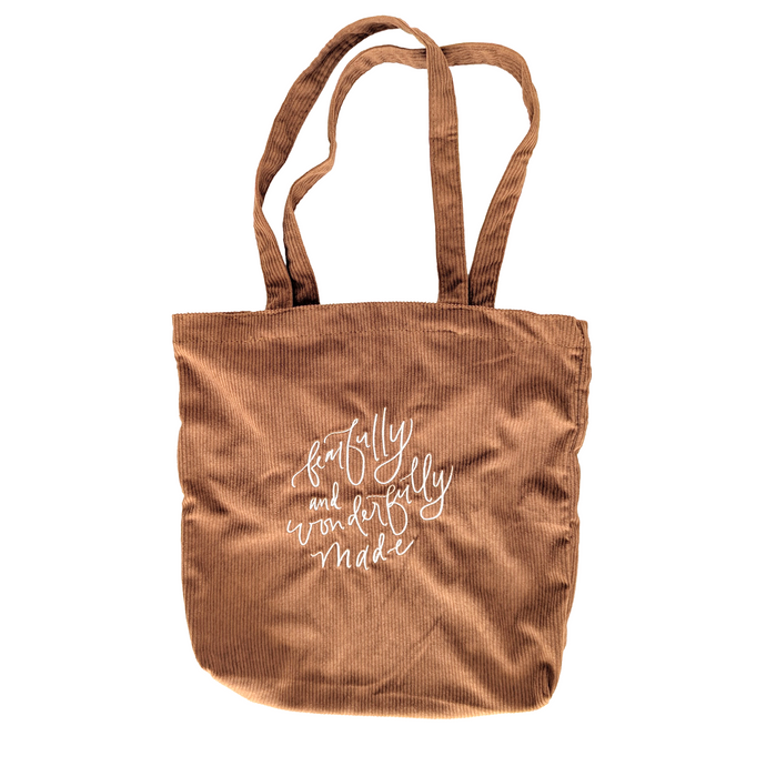 Wonderfully Made Corduroy Tote Bag
