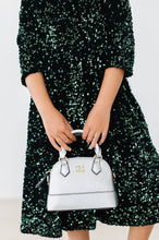 Load image into Gallery viewer, Hunter Green Velvet Sequin Dress - littlelightcollective
