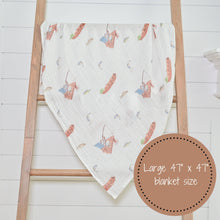 Load image into Gallery viewer, Gone Fishing Baby Muslin Cotton Blanket - littlelightcollective