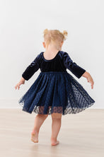 Load image into Gallery viewer, Light Navy Velvet Tutu Dress - littlelightcollective