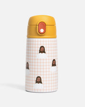 Load image into Gallery viewer, Pink Gingham Jesus Water Bottle – 13.5oz Stainless Steel - littlelightcollective