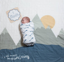 Load image into Gallery viewer, Baby&#39;s 1st Year Swaddle &amp; Milestone Cards - Move Mountains - littlelightcollective