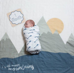 Baby's 1st Year Swaddle & Milestone Cards - Move Mountains - littlelightcollective