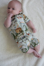 Load image into Gallery viewer, Noah's Ark Shortie Romper: 0-3m - littlelightcollective