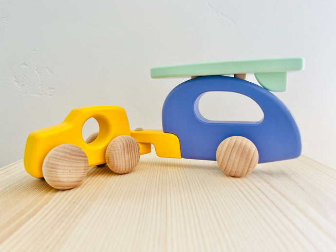 Wooden Car with Camper