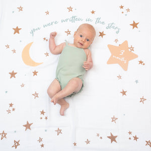 Baby's 1st Year Swaddle & Milestone Cards - Stars - littlelightcollective
