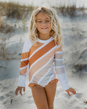 Load image into Gallery viewer, Neutral Stripe Rainbow Swimsuit - littlelightcollective