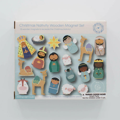 Christmas Nativity Wooden Magnet Set - littlelightcollective
