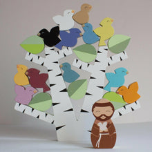 Load image into Gallery viewer, St. Francis Preaches to the Birds Wooden Stacking Toy