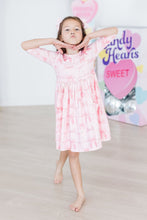 Load image into Gallery viewer, Blushing Bows 3/4 Sleeve Pocket Twirl Dress