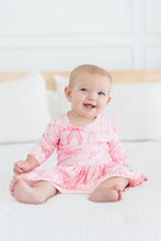 Load image into Gallery viewer, Blushing Bows 3/4 Sleeve Twirl Bodysuit - littlelightcollective