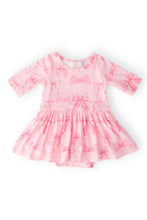 Load image into Gallery viewer, Blushing Bows 3/4 Sleeve Twirl Bodysuit - littlelightcollective