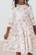Load image into Gallery viewer, Boho Bows 3/4 Sleeve Pocket Twirl Dress - littlelightcollective