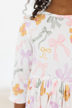Load image into Gallery viewer, Boho Bows 3/4 Sleeve Pocket Twirl Dress - littlelightcollective