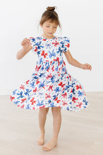 Load image into Gallery viewer, Born to Sparkle Flutter Sleeve Twirl Dress