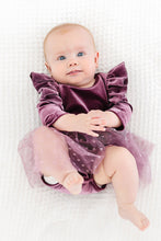 Load image into Gallery viewer, Amethyst Velvet Tutu Bodysuit - littlelightcollective