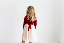 Load image into Gallery viewer, Red Velvet Tulle Dress - littlelightcollective