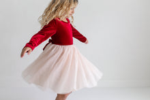 Load image into Gallery viewer, Red Velvet Tulle Dress - littlelightcollective