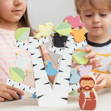 Load image into Gallery viewer, St. Francis Preaches to the Birds Wooden Stacking Toy