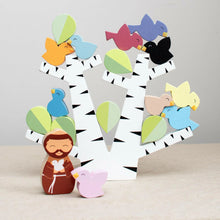 Load image into Gallery viewer, St. Francis Preaches to the Birds Wooden Stacking Toy