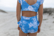 Load image into Gallery viewer, Grace Denim Floral Open Back One Piece Swimsuit - littlelightcollective