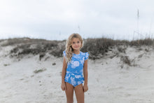Load image into Gallery viewer, Grace Denim Floral Open Back One Piece Swimsuit - littlelightcollective