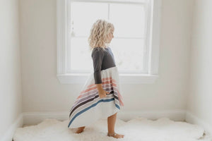 Pre-Order Fall Rainbow Dress - Dusty Purple - littlelightcollective