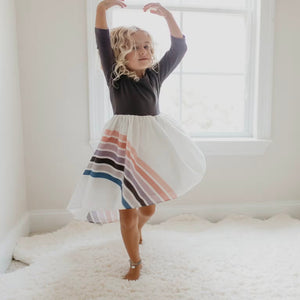 Pre-Order Fall Rainbow Dress - Dusty Purple - littlelightcollective