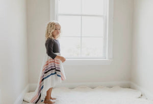 Pre-Order Fall Rainbow Dress - Dusty Purple - littlelightcollective